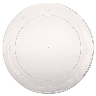 Designerware Plastic Plates, 9" dia, Clear, 10 Pack, 18 Packs/Carton