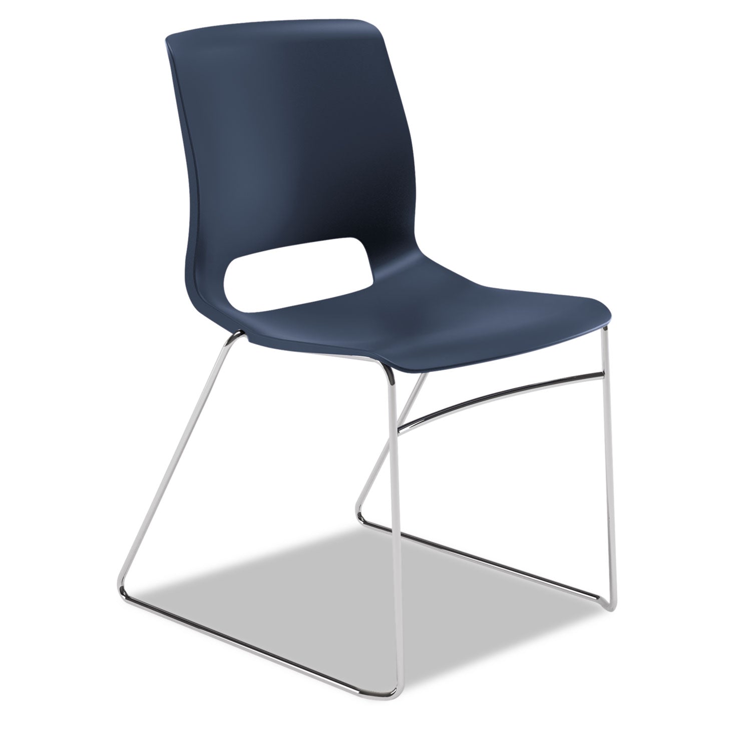 Motivate High-Density Stacking Chair, Supports 300 lb, 17.75" Seat Height, Regatta Seat, Regatta Back, Chrome Base, 4/Carton - 