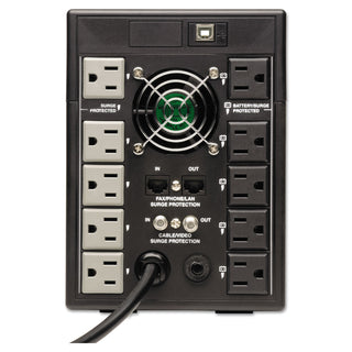 SmartPro LCD Line-Interactive UPS AVR Tower, 10 Outlets, 1,500 VA, 650 J - 