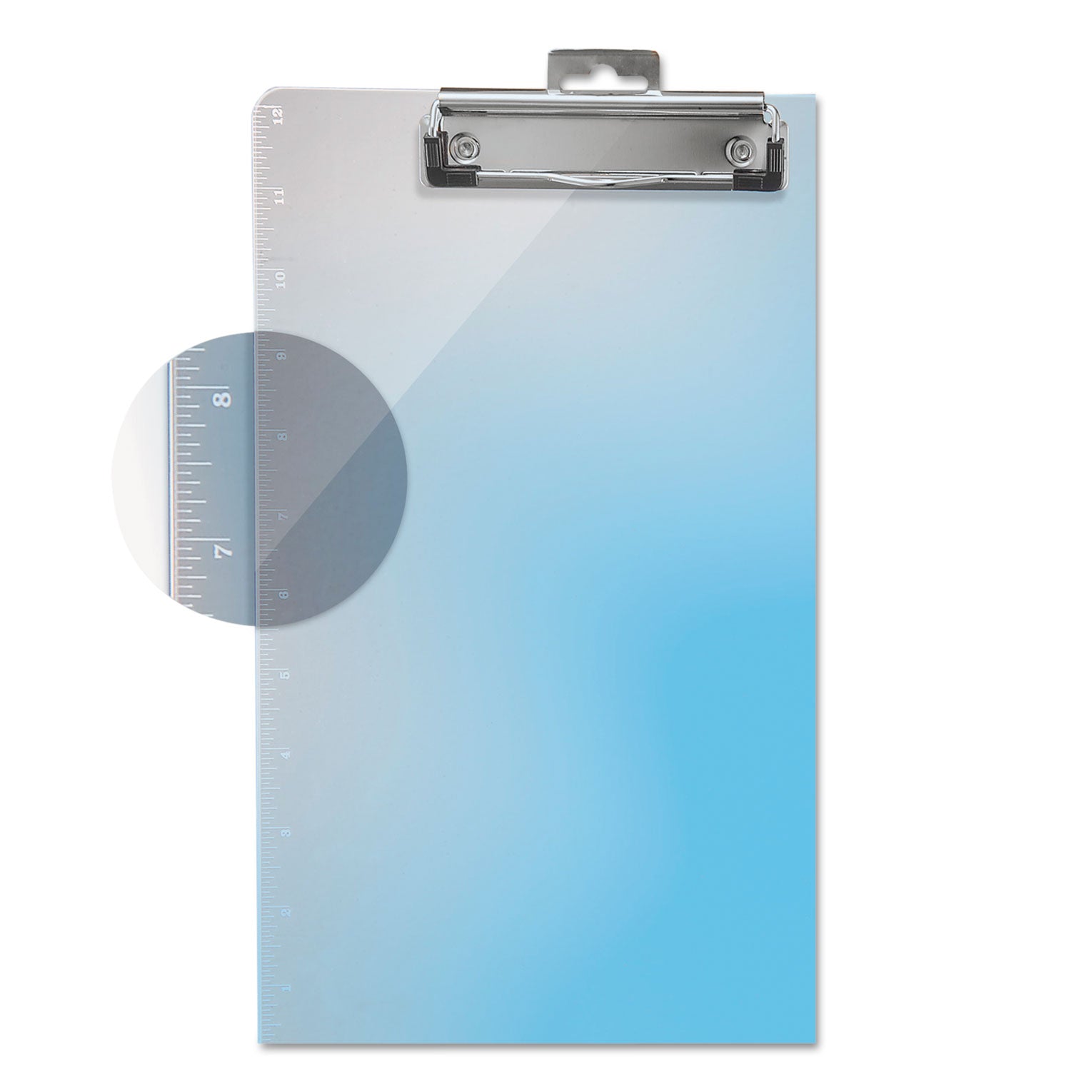 Plastic Clipboards with 12" Ruler Markings, 0.5" Clip Capacity, Holds 8.5 x 11 Sheets, Clear - 