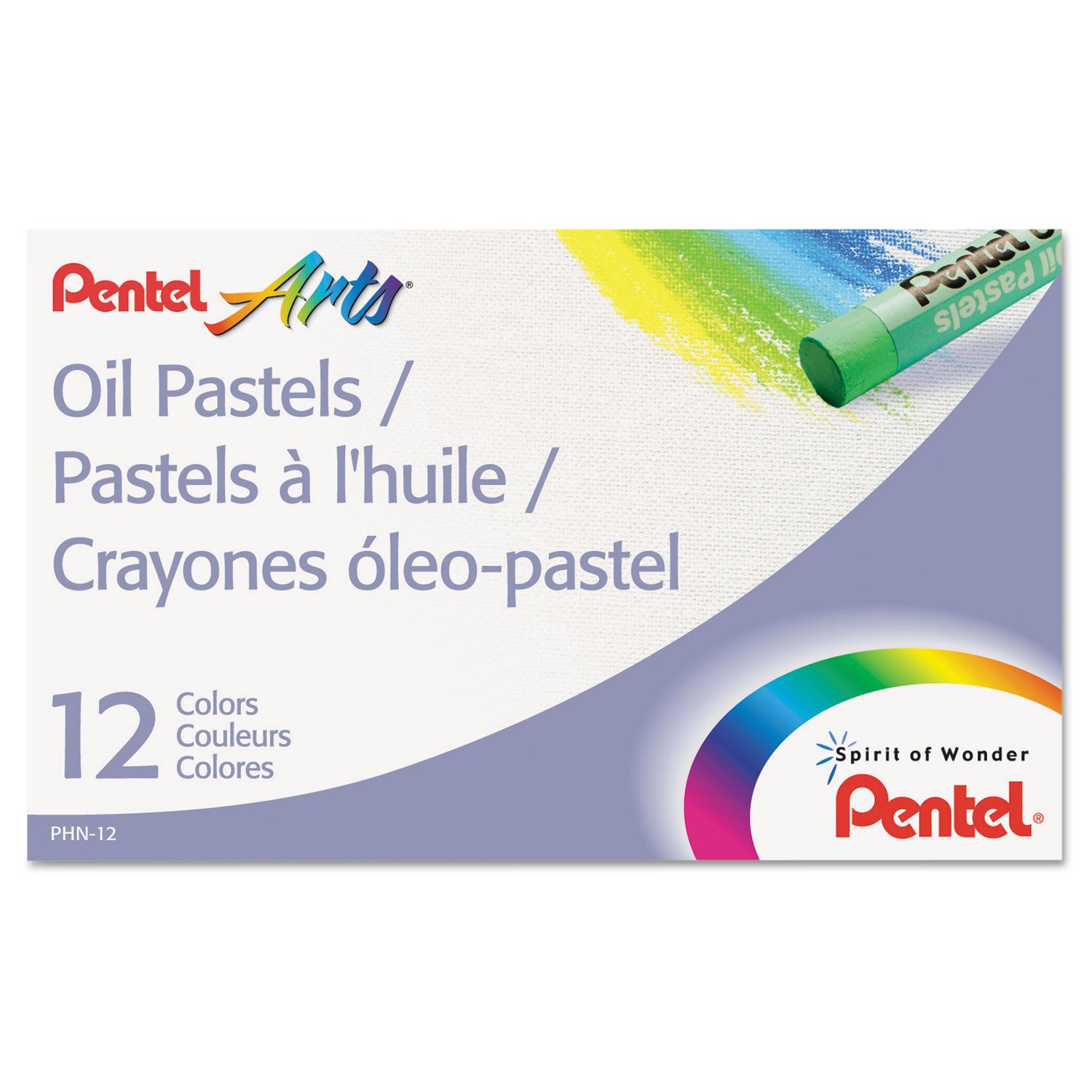 Oil Pastel Set With Carrying Case, 12 Assorted Colors, 0.38" dia x 2.38", 12/Set - 