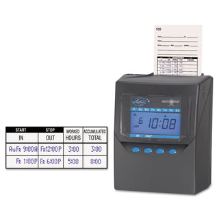 7500E Totalizing Time Recorder, LCD Display, Charcoal - 