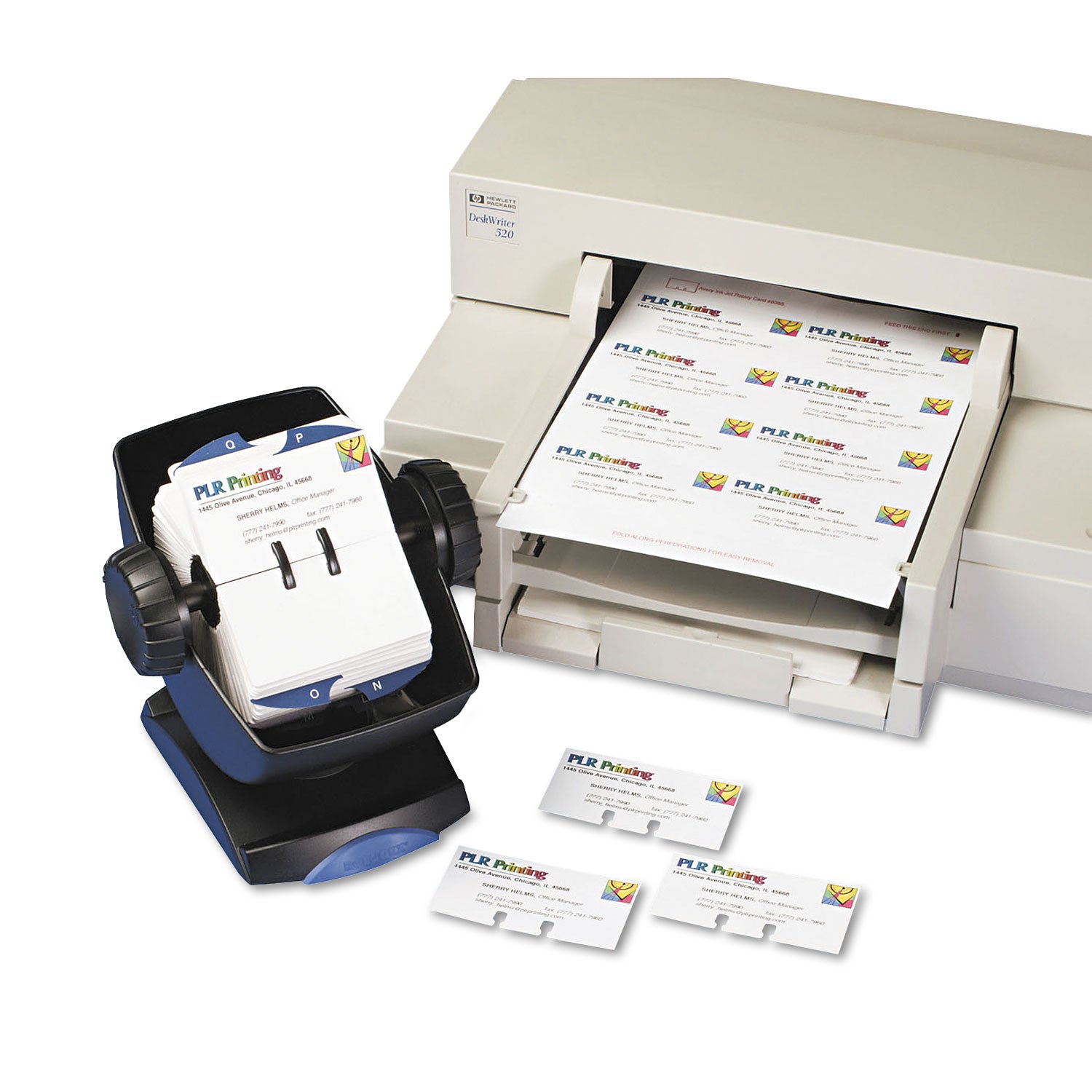 Small Rotary Cards, Laser/Inkjet, 2.17 x 4, White, 8 Cards/Sheet, 400 Cards/Box - 