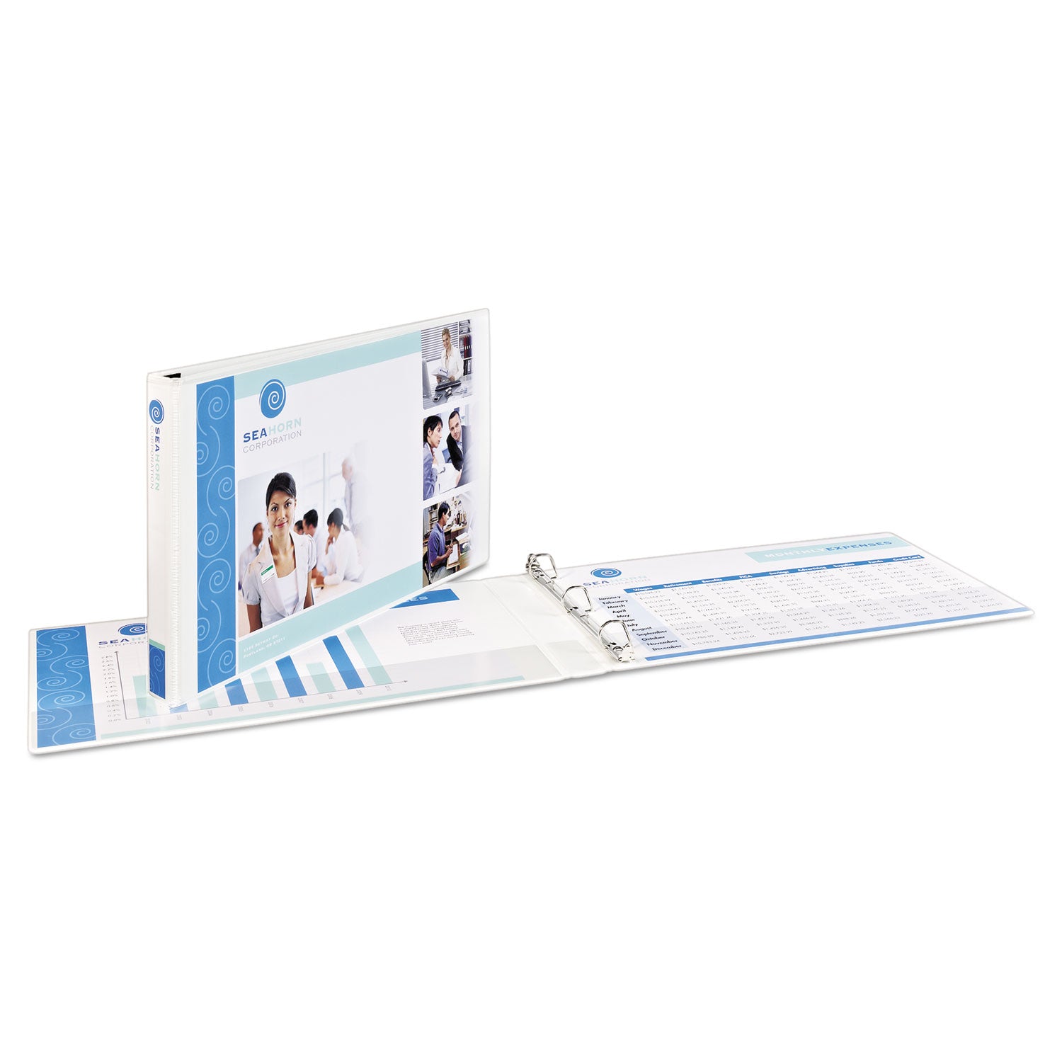 Heavy-Duty View Binders, 3 Rings, 2" Capacity, 11 x 17, White