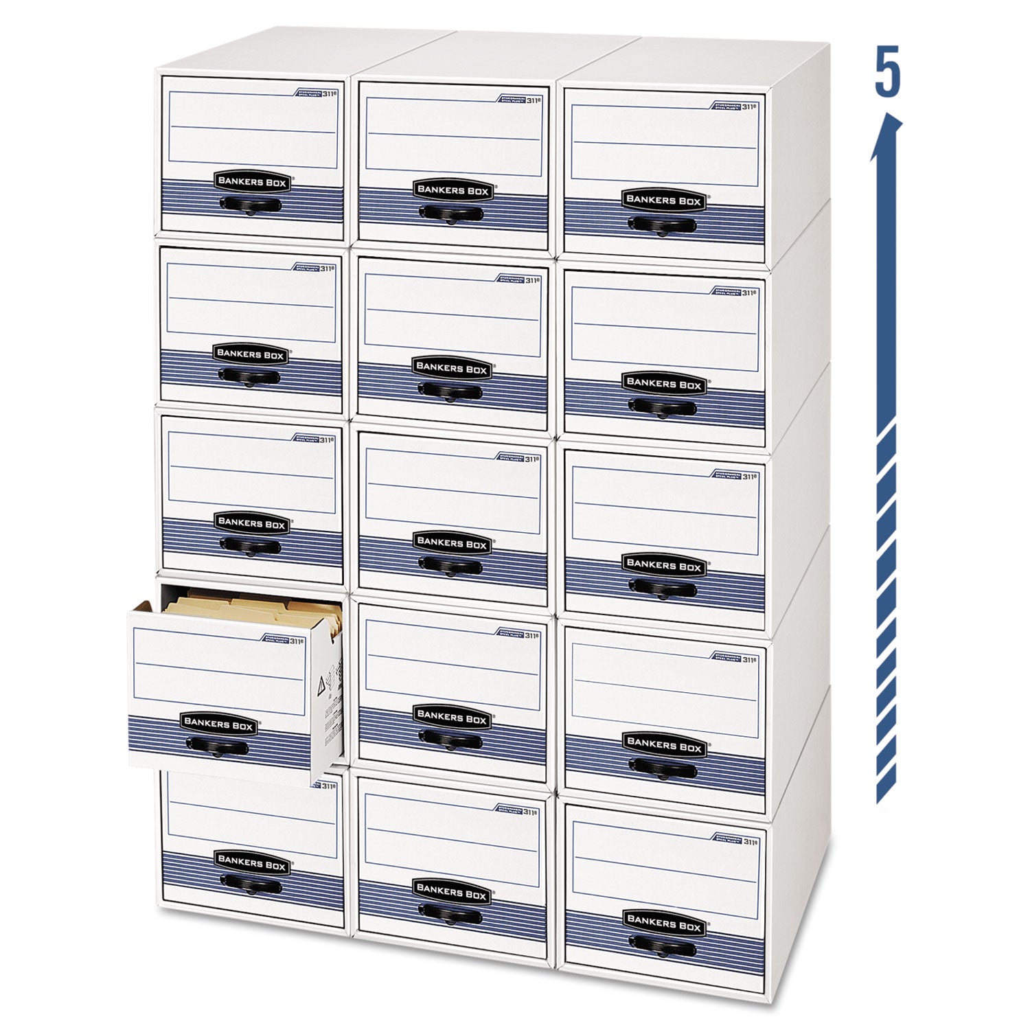 STOR/DRAWER STEEL PLUS Extra Space-Savings Storage Drawers, Letter Files, 10.5" x 25.25" x 6.5", White/Blue, 12/Carton - 