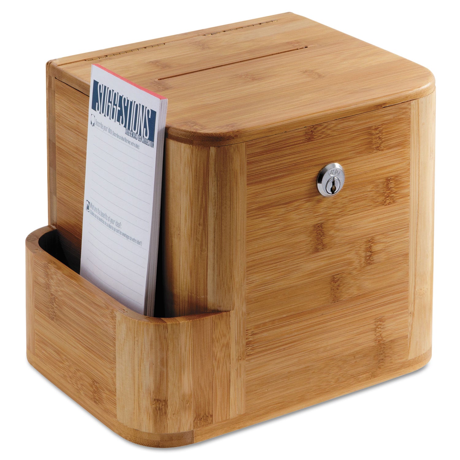 Bamboo Suggestion Boxes, 10 x 8 x 14, Natural - 