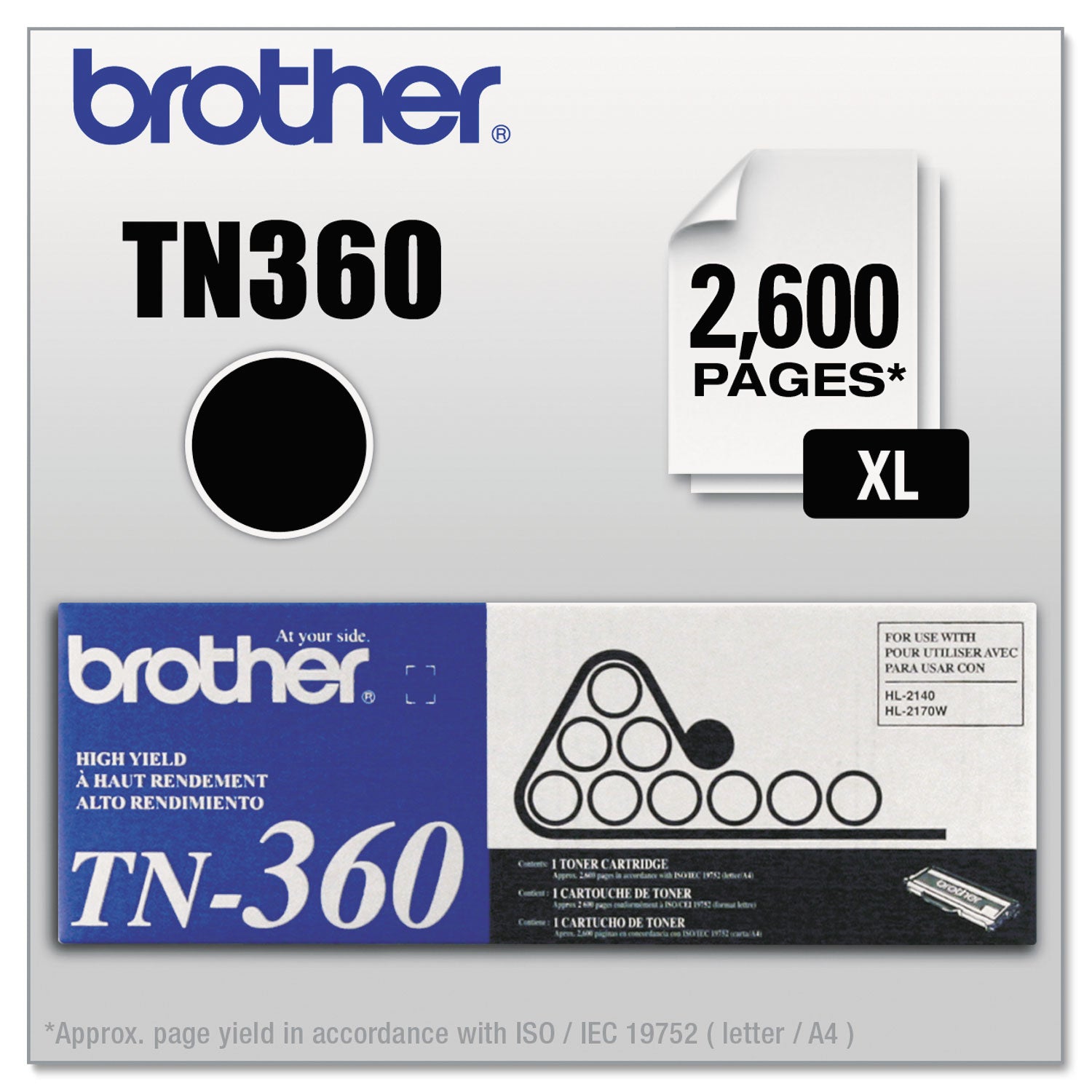 TN360 High-Yield Toner, 2,600 Page-Yield, Black - 