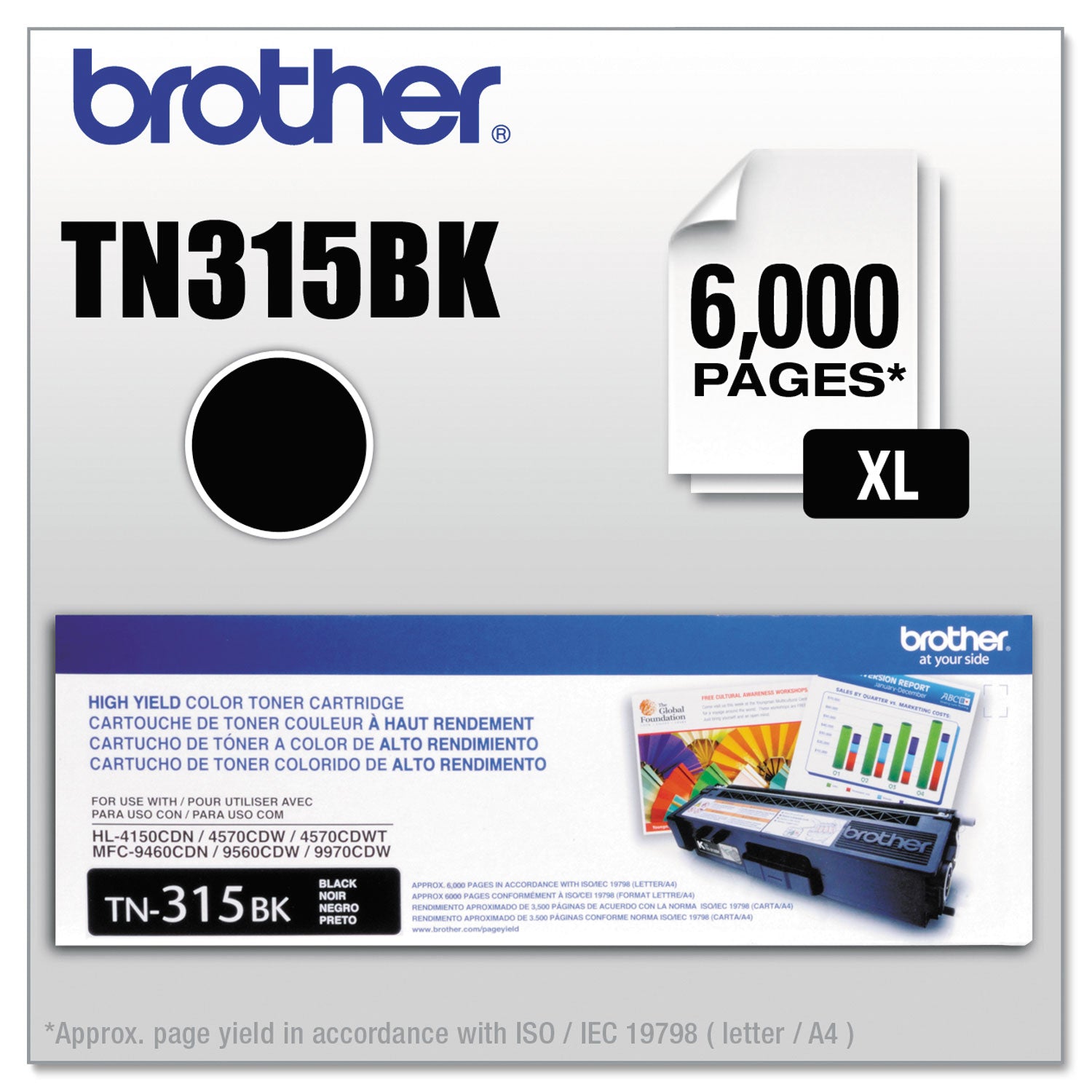 TN315BK High-Yield Toner, 6,000 Page-Yield, Black