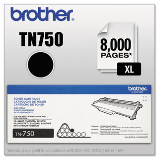 TN750 High-Yield Toner, 8,000 Page-Yield, Black