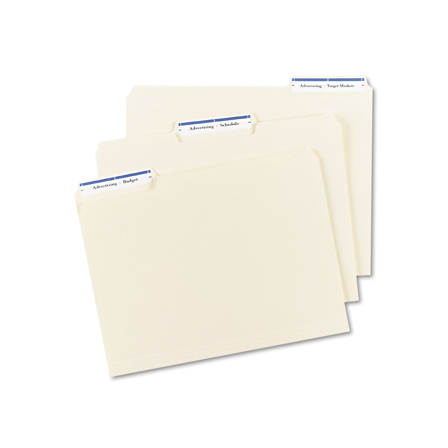 Permanent TrueBlock File Folder Labels with Sure Feed Technology, 0.66 x 3.44, Blue/White, 30/Sheet, 50 Sheets/Box