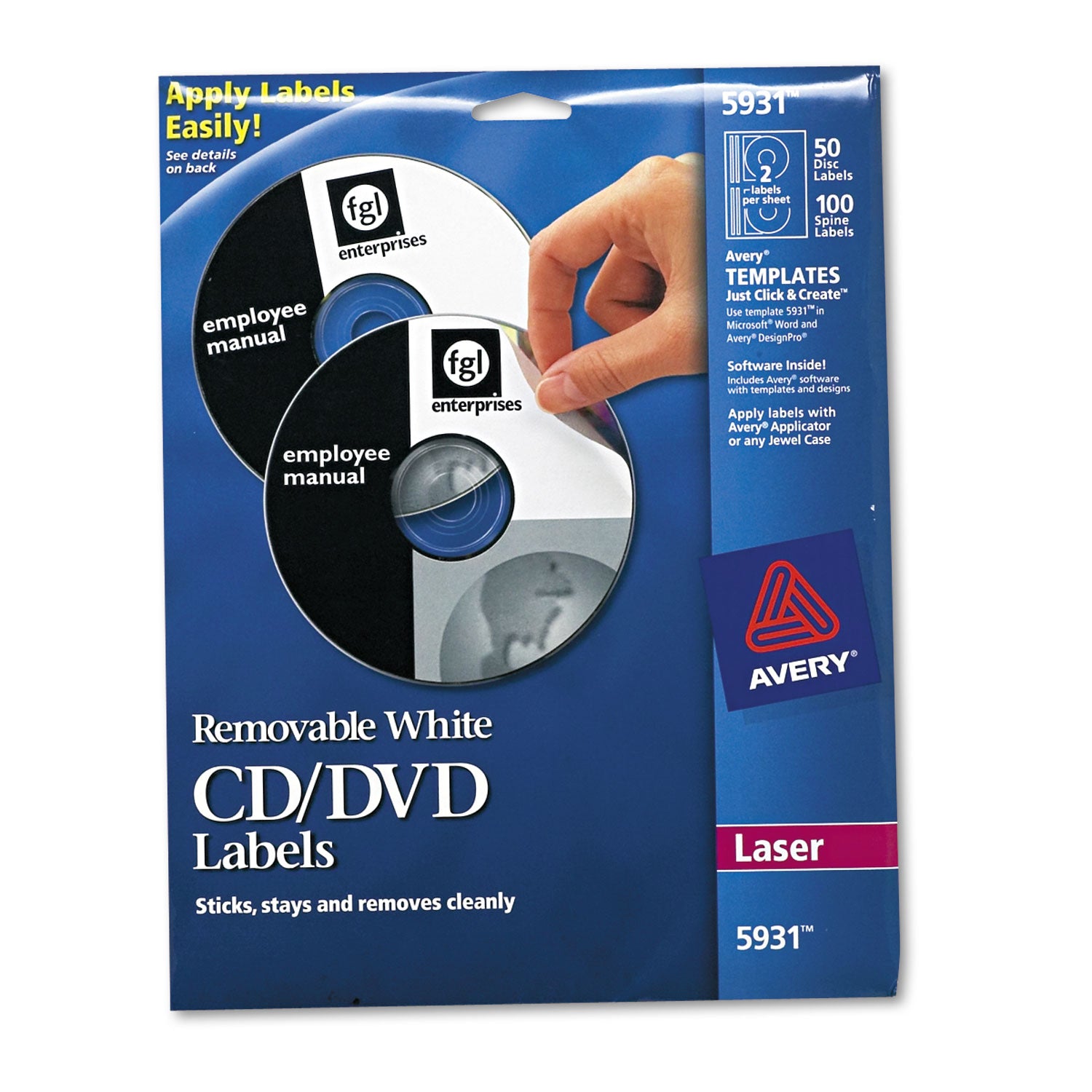 Laser CD Labels, Matte White, 50/Pack - 