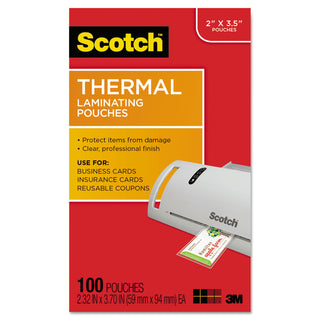 Laminating Pouches, 5 mil, 3.75" x 2.38", Gloss Clear, 100/Pack - 