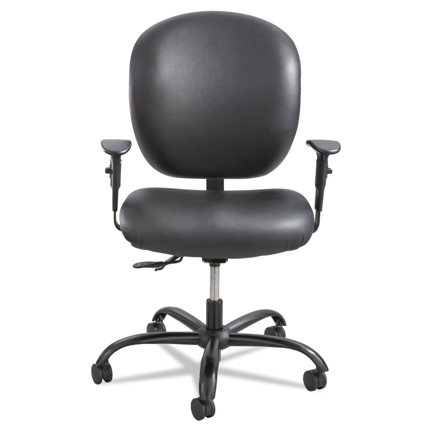 Alday Intensive-Use Chair, Supports Up to 500 lb, 17.5" to 20" Seat Height, Black Vinyl Seat/Back, Black Base - 