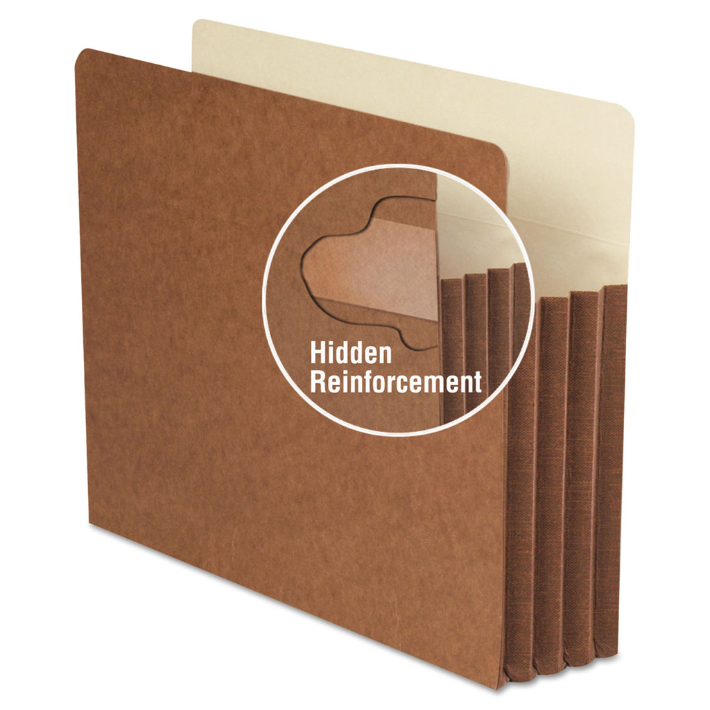 Redrope TUFF Pocket Drop-Front File Pockets with Fully Lined Gussets, 7" Expansion, Legal Size, Redrope, 5/Box - 