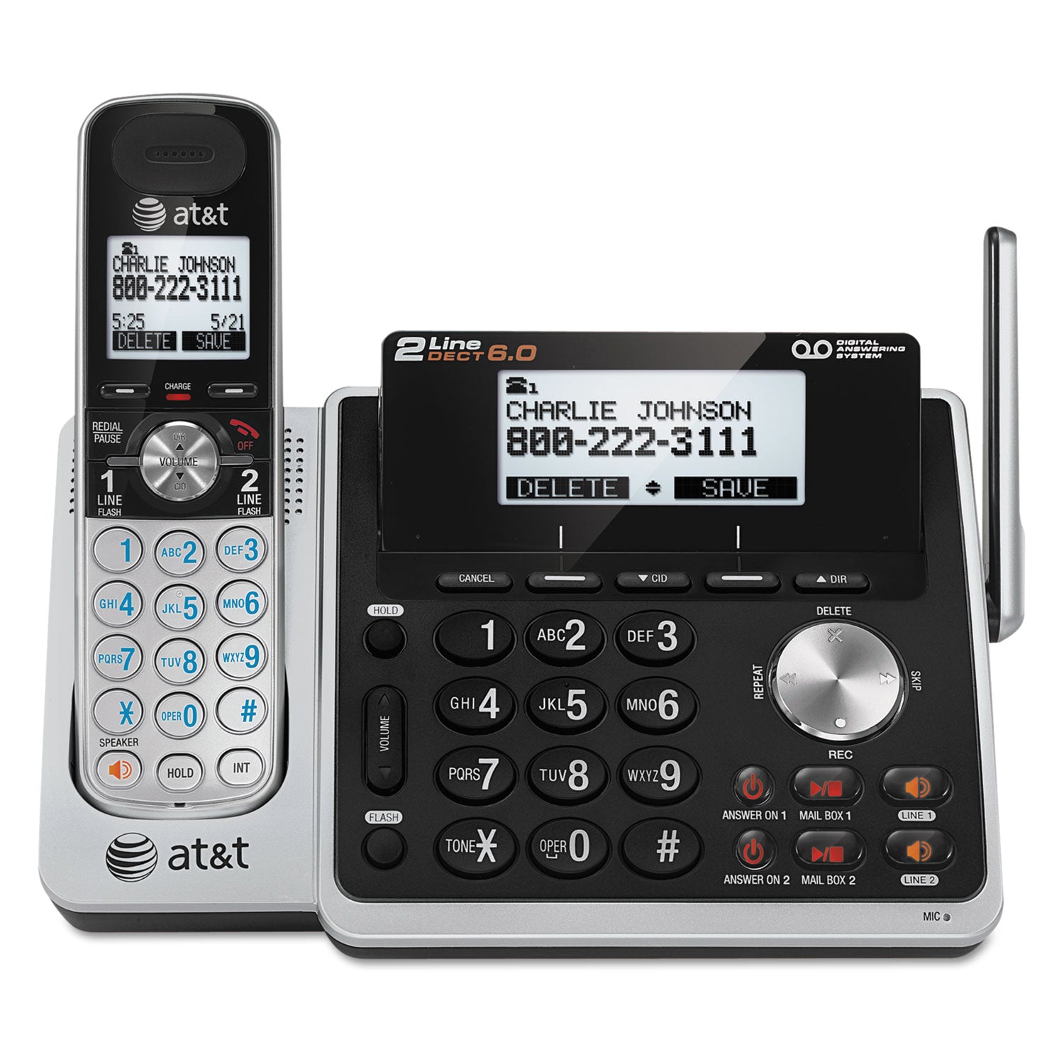 TL88102 Cordless Digital Answering System, Base and Handset - 