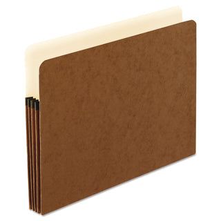 Smart Shield File Pocket, 3.5" Expansion, Letter Size, Red Fiber, 10/Box