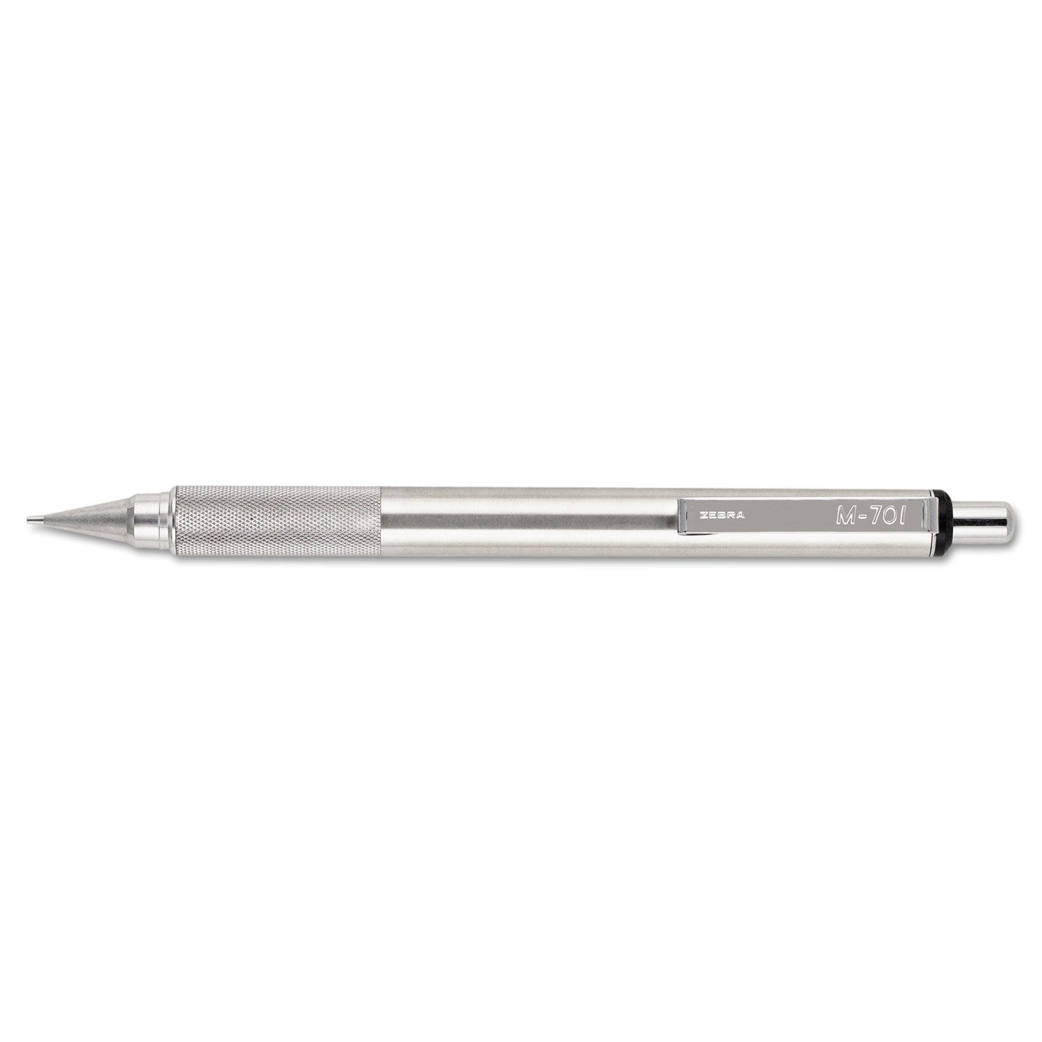 M-701 Mechanical Pencil, 0.7 mm, F (#2.5), Black Lead, Silver Barrel - 