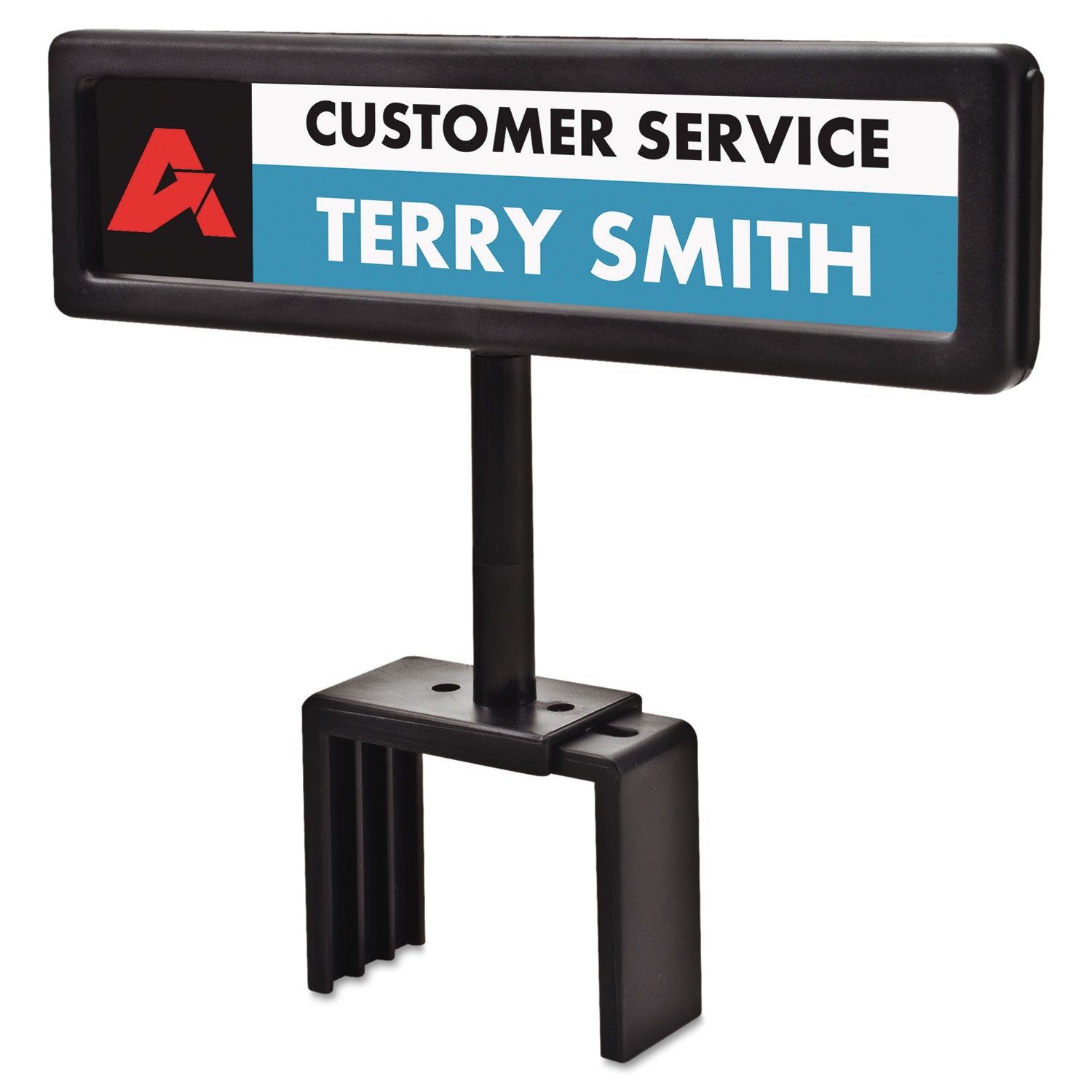 People Pointer Cubicle Sign, Plastic, 8.5 x 2, Black - 