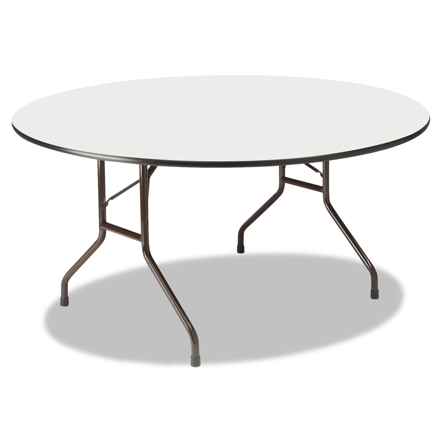 OfficeWorks Wood Folding Table, Round, 60" x 29", Gray Top, Charcoal Base - 