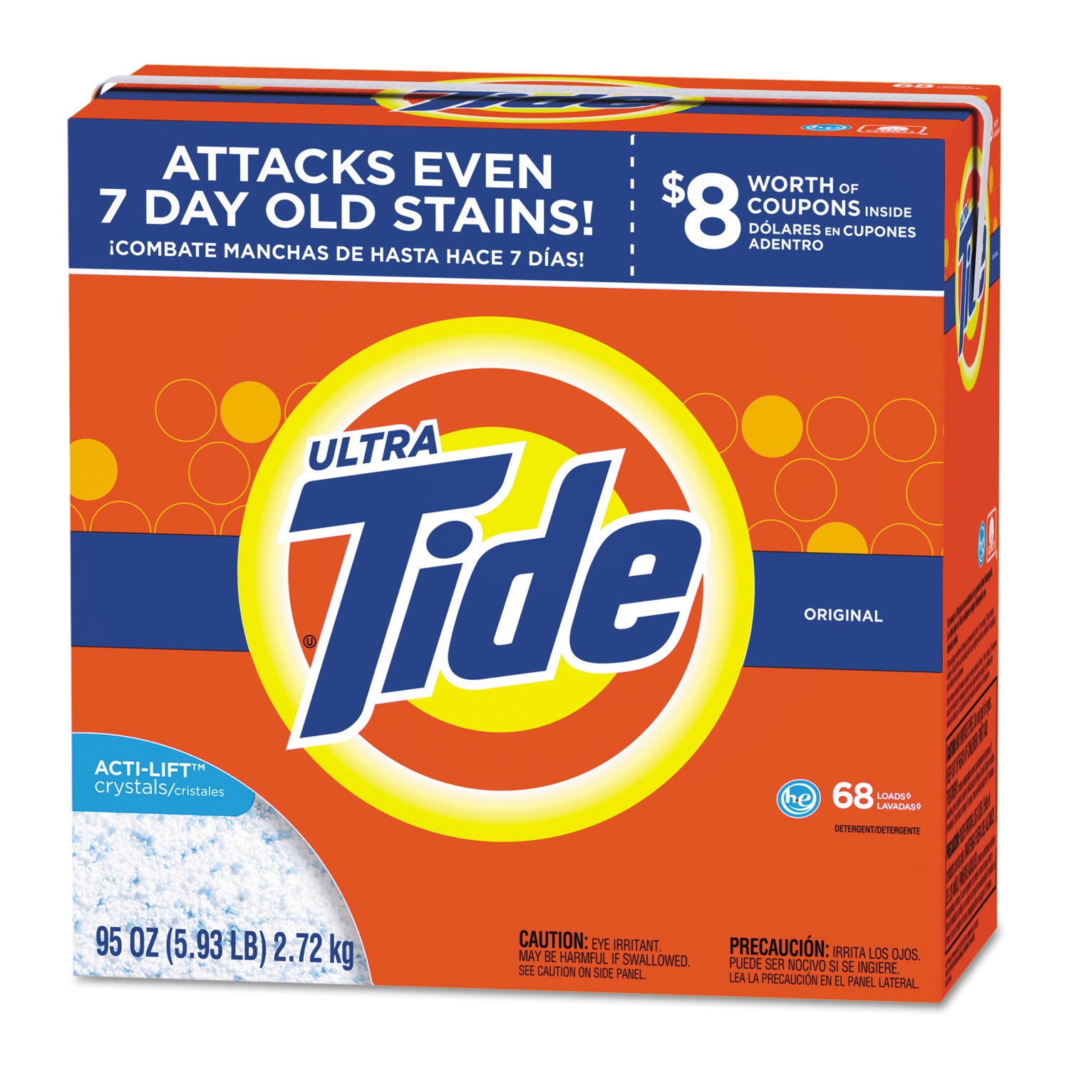 HE Laundry Detergent, Original Scent, Powder, 95 oz Box, 3/Carton - 