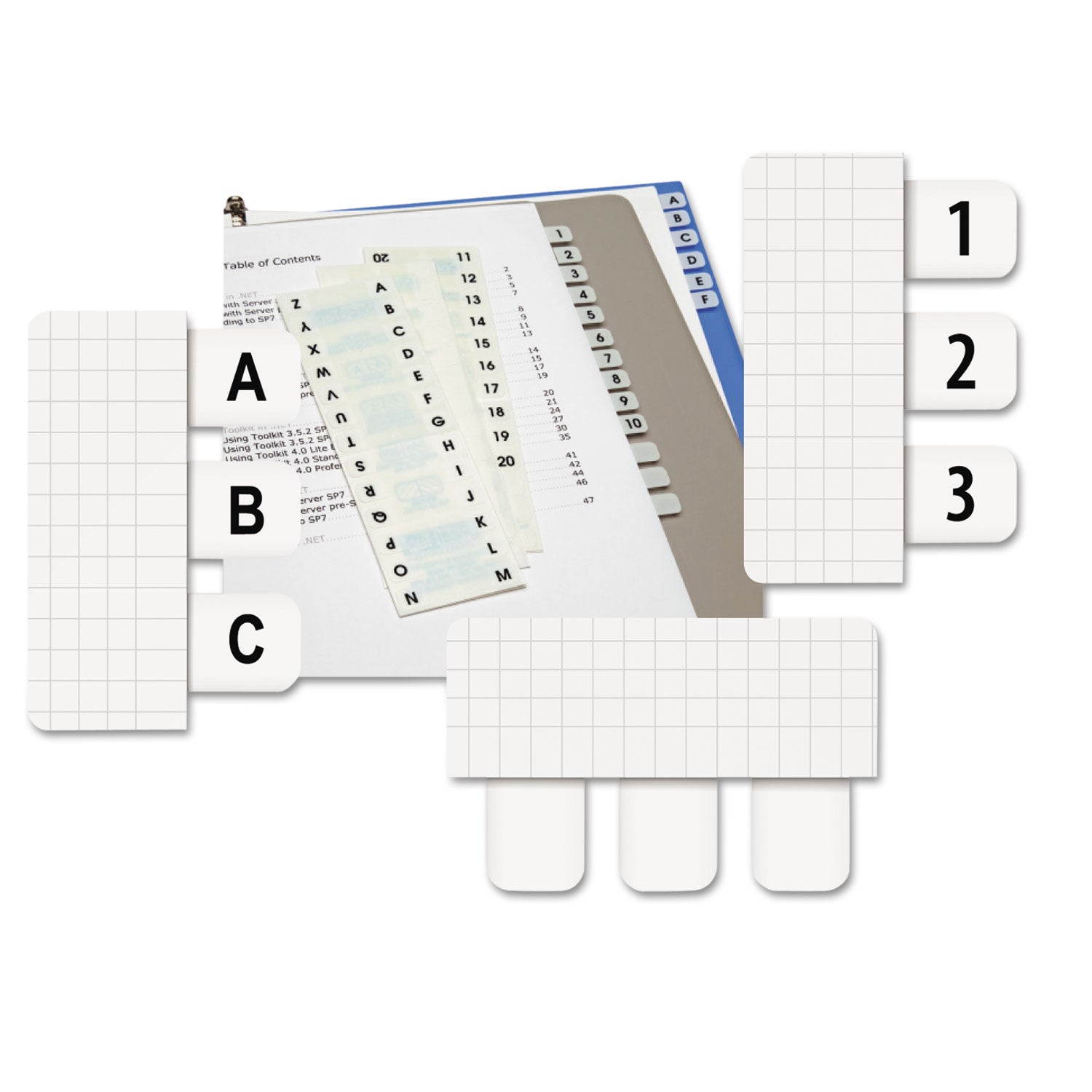 Legal Index Tabs, Preprinted Alpha: A to Z, 1/12-Cut, White, 0.44" Wide, 104/Pack - 