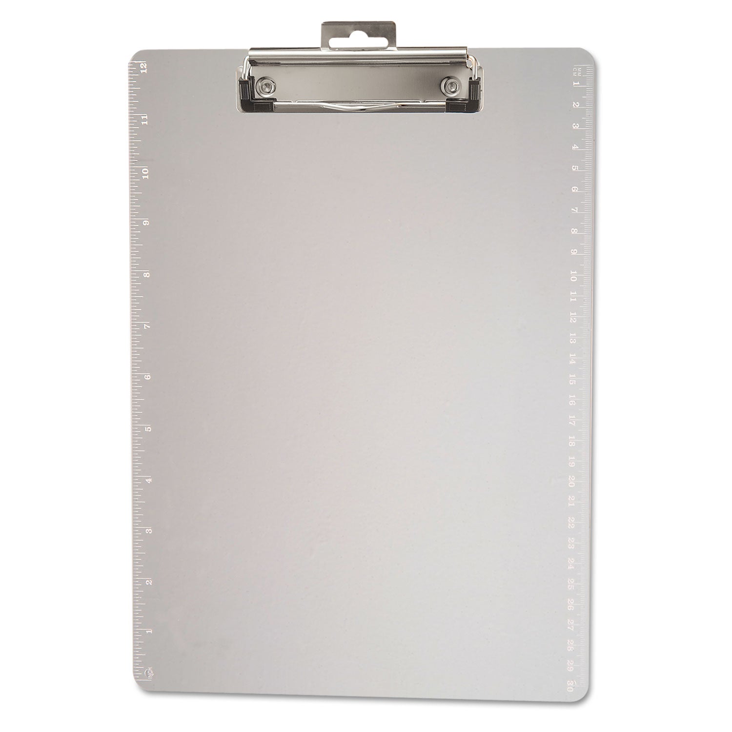 Plastic Clipboards with 12" Ruler Markings, 0.5" Clip Capacity, Holds 8.5 x 11 Sheets, Clear - 
