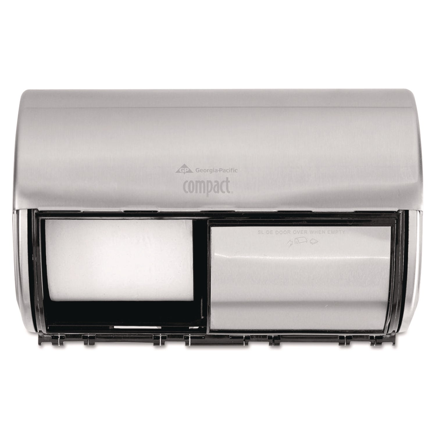 Compact Coreless Side-by-Side 2-Roll Dispenser, 10.13 x 6.75 x 7.13, Stainless Steel