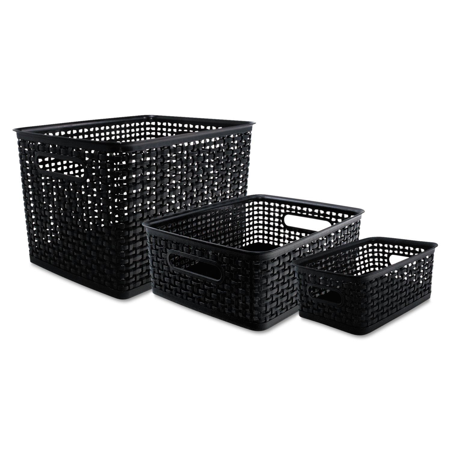 Weave Bins, 13.63 x 10.75 x 9, Black, 3/Pack - 