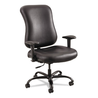 Optimus High Back Big and Tall Chair, Vinyl, Supports Up to 400 lb, 19" to 22" Seat Height, Black - 