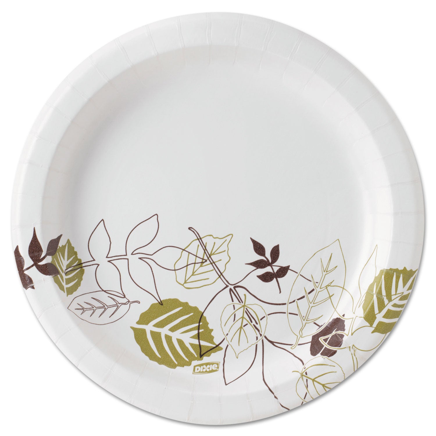 Pathways Soak-Proof Shield Mediumweight Paper Plates, 8.5" dia, Green/Burgundy, 1,000/Carton - 