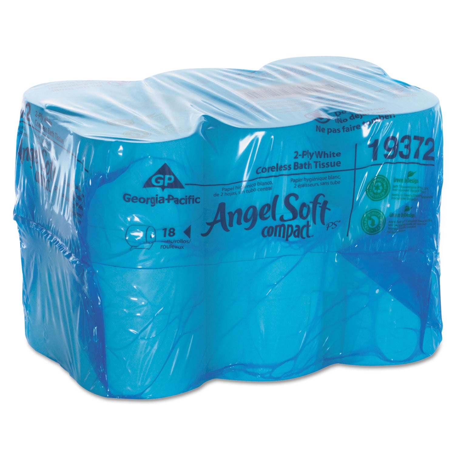Coreless Bath Tissue, Septic Safe, 2-Ply, White, 1,125 Sheets/Roll, 18 Rolls/Carton - 