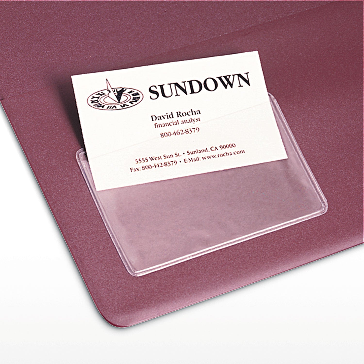 Self-Adhesive Top-Load Business Card Holders, Top Load, 3.5 x 2, Clear, 10/Pack - 