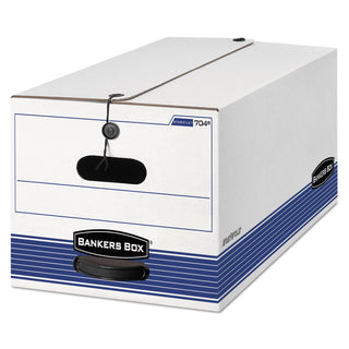 STOR/FILE Medium-Duty Strength Storage Boxes, Letter Files, 12.25" x 24.13" x 10.75", White/Blue, 4/Carton - 