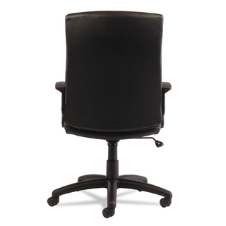 Alera YR Series Executive High-Back Swivel/Tilt Bonded Leather Chair, Supports 275 lb, 17.71" to 21.65" Seat Height, Black - 