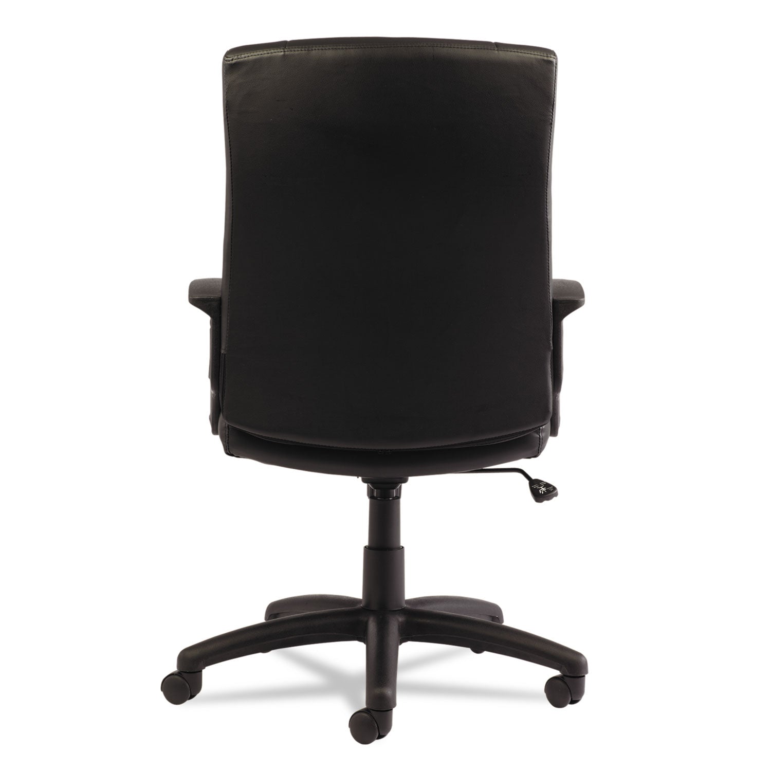 Alera YR Series Executive High-Back Swivel/Tilt Bonded Leather Chair, Supports 275 lb, 17.71" to 21.65" Seat Height, Black - 