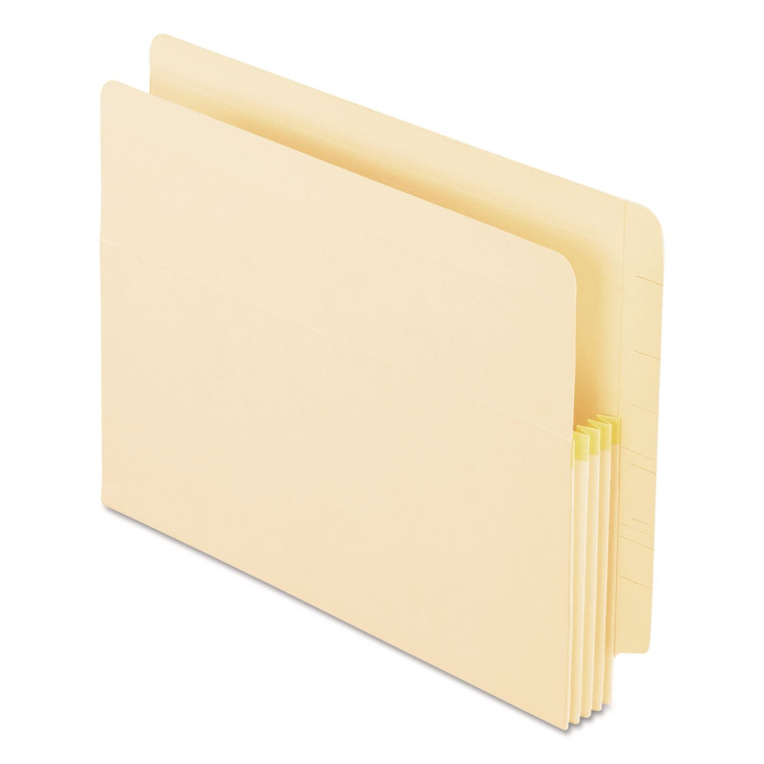 Manila Drop Front Shelf File Pockets with Rip-Proof-Tape Gusset Top, 3.5" Expansion, Letter Size, Manila, 25/Box