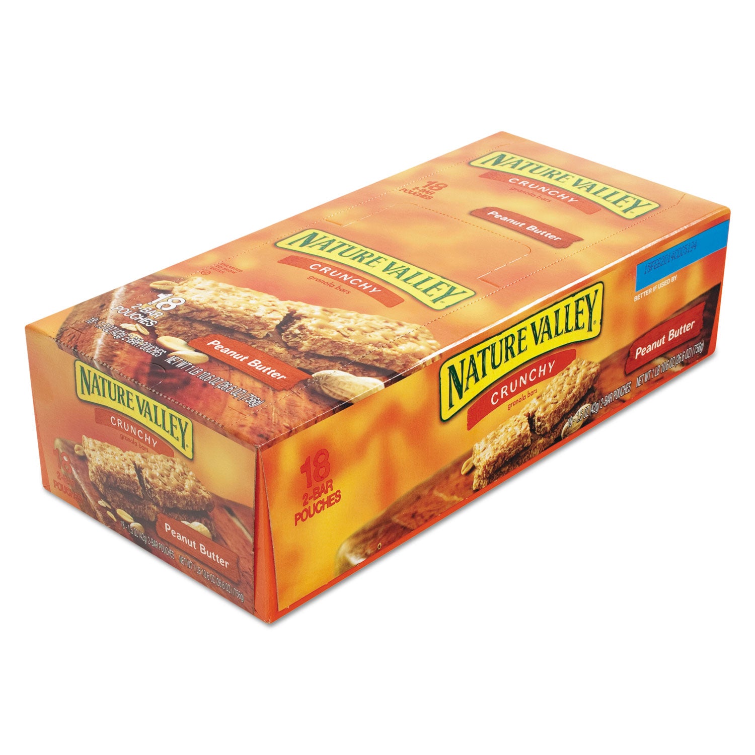 Granola Bars, Peanut Butter Cereal, 1.5 oz Bar, 18/Box