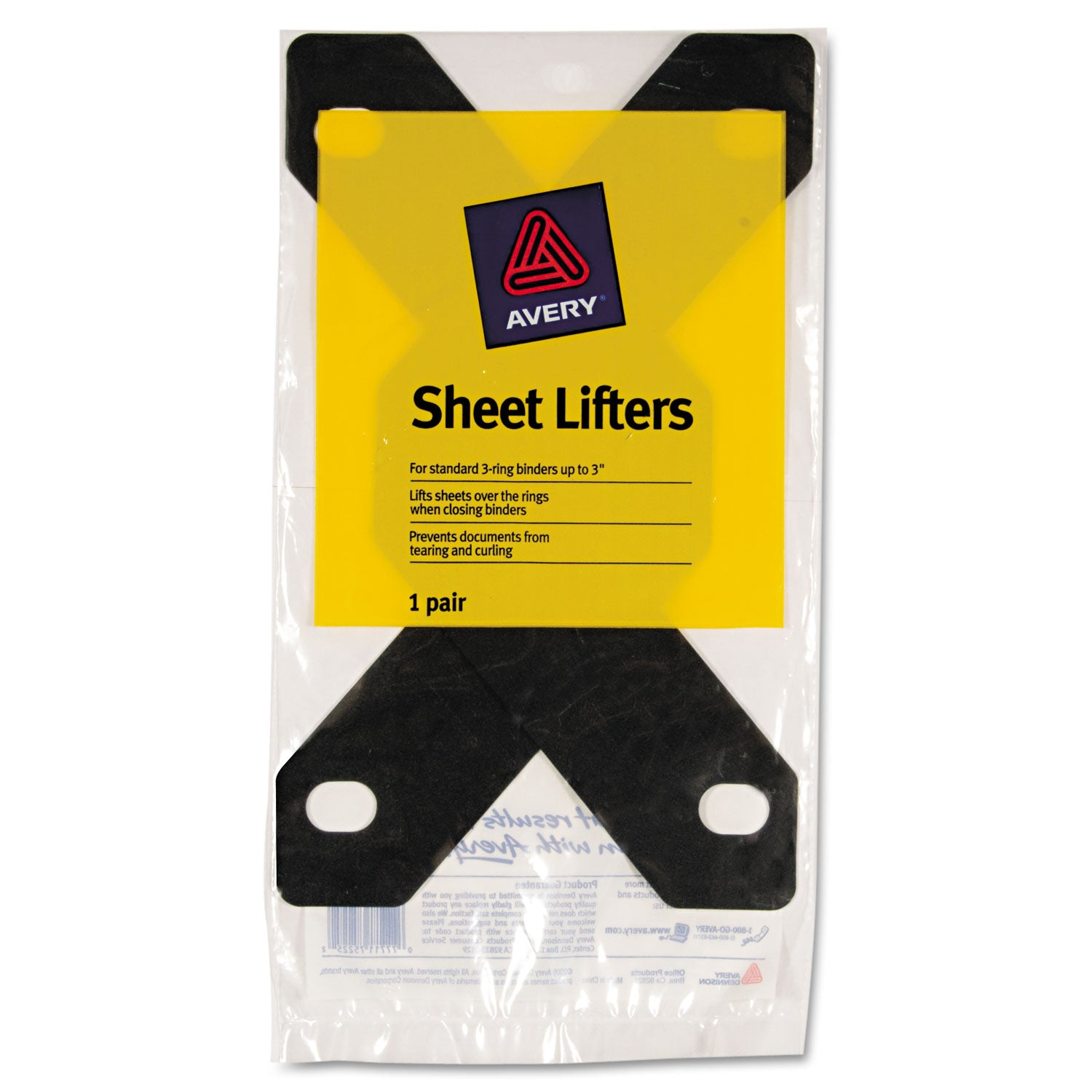 Triangle Shaped Sheet Lifter for Three-Ring Binder, Black, 2/Pack - 