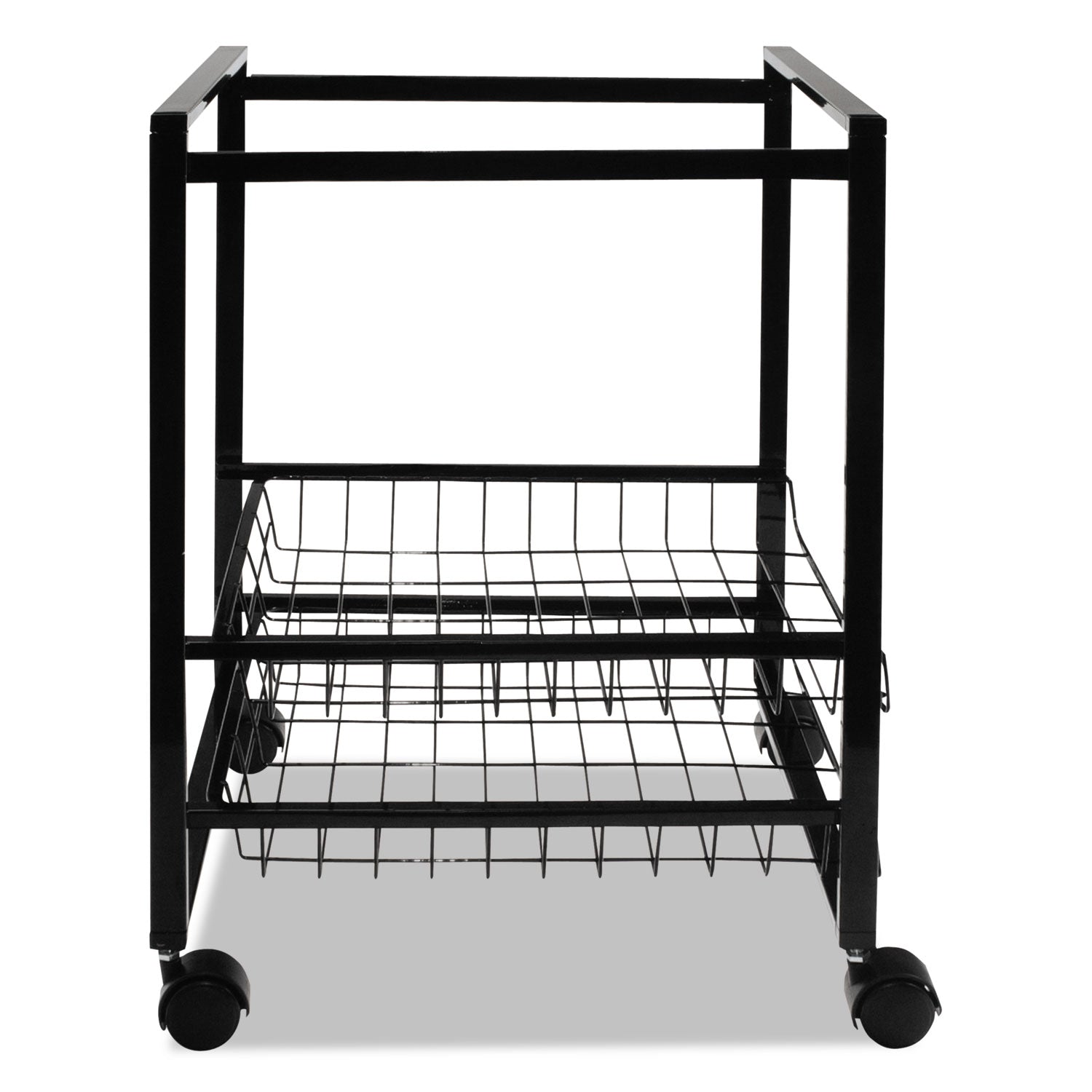 Mobile File Cart with Sliding Baskets, Metal, 2 Drawers, 1 Bin, 12.88" x 15" x 21.13", Black - 
