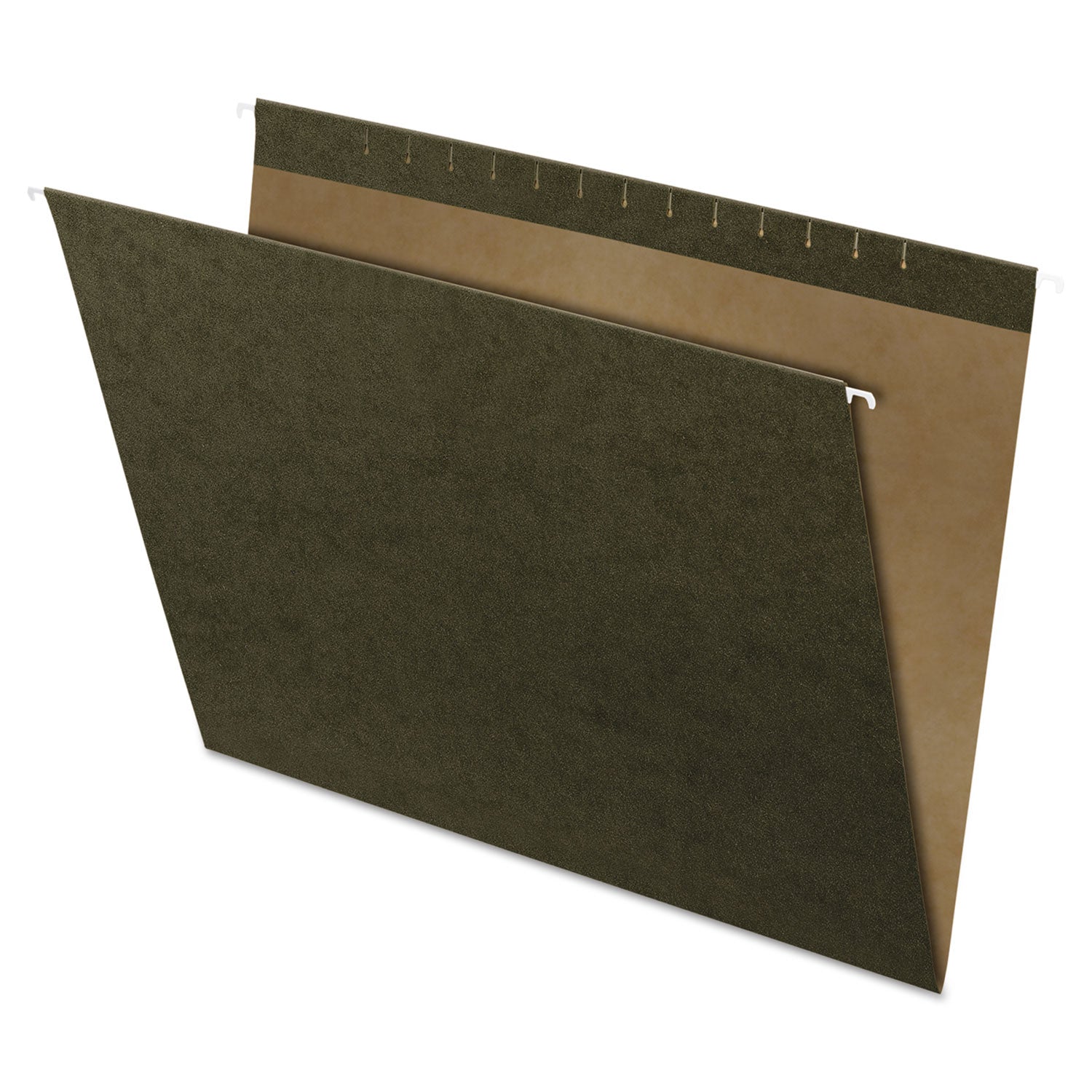 Reinforced Hanging File Folders, Large Format, Standard Green, 25/Box - 