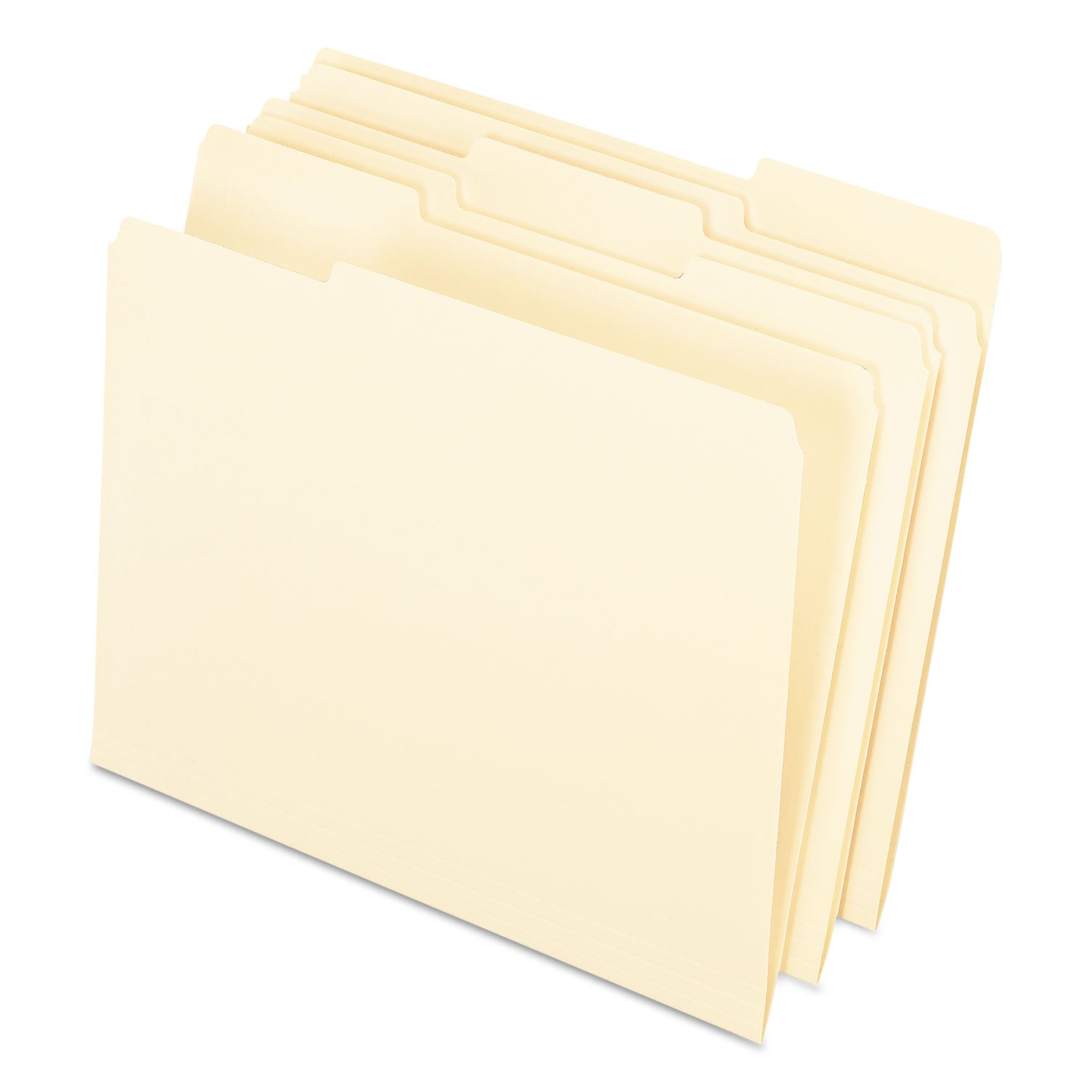Interior File Folders, 1/3-Cut Tabs: Assorted, Letter Size, Manila, 100/Box - 