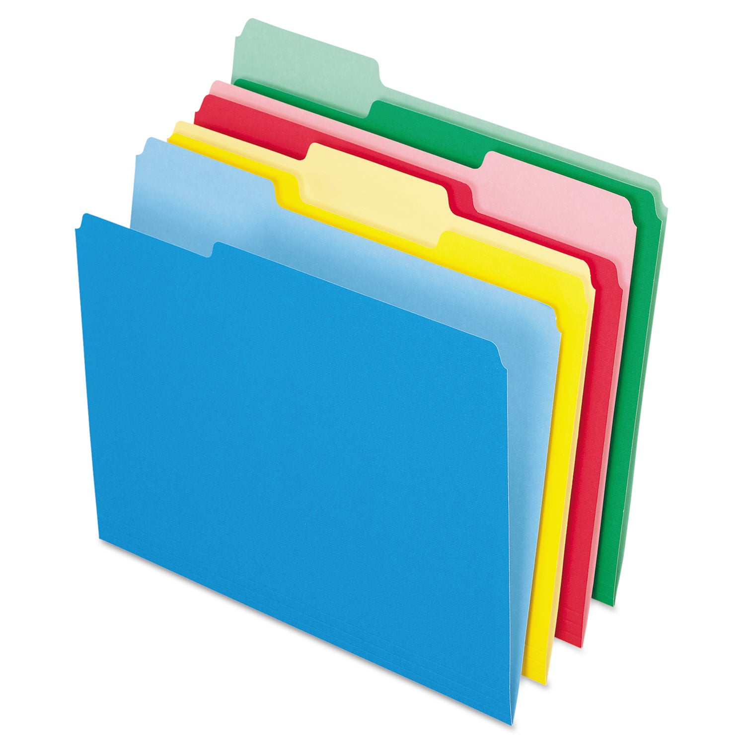 Colored File Folders, 1/3-Cut Tabs: Assorted, Letter Size, Assorted Colors, 24/Pack - 
