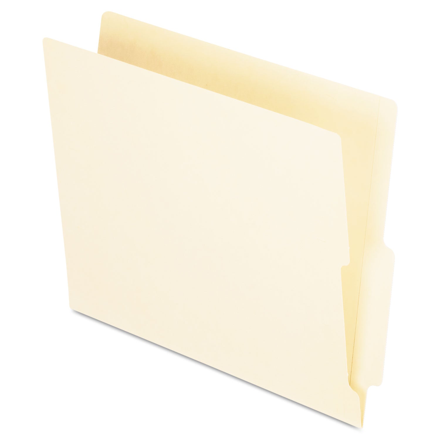 Manila End Tab Folders, 9.5" High Front, Straight 2-Ply Tabs, Letter Size, Manila, 100/Box - 