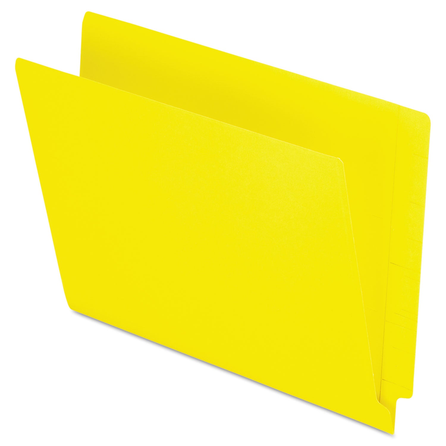 Colored End Tab Folders with Reinforced Double-Ply Straight Cut Tabs, Letter Size, 0.75" Expansion, Yellow, 100/Box - 