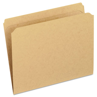 Dark Kraft File Folders with Double-Ply Top, Straight Tabs, Letter Size, 0.75" Expansion, Brown, 100/Box