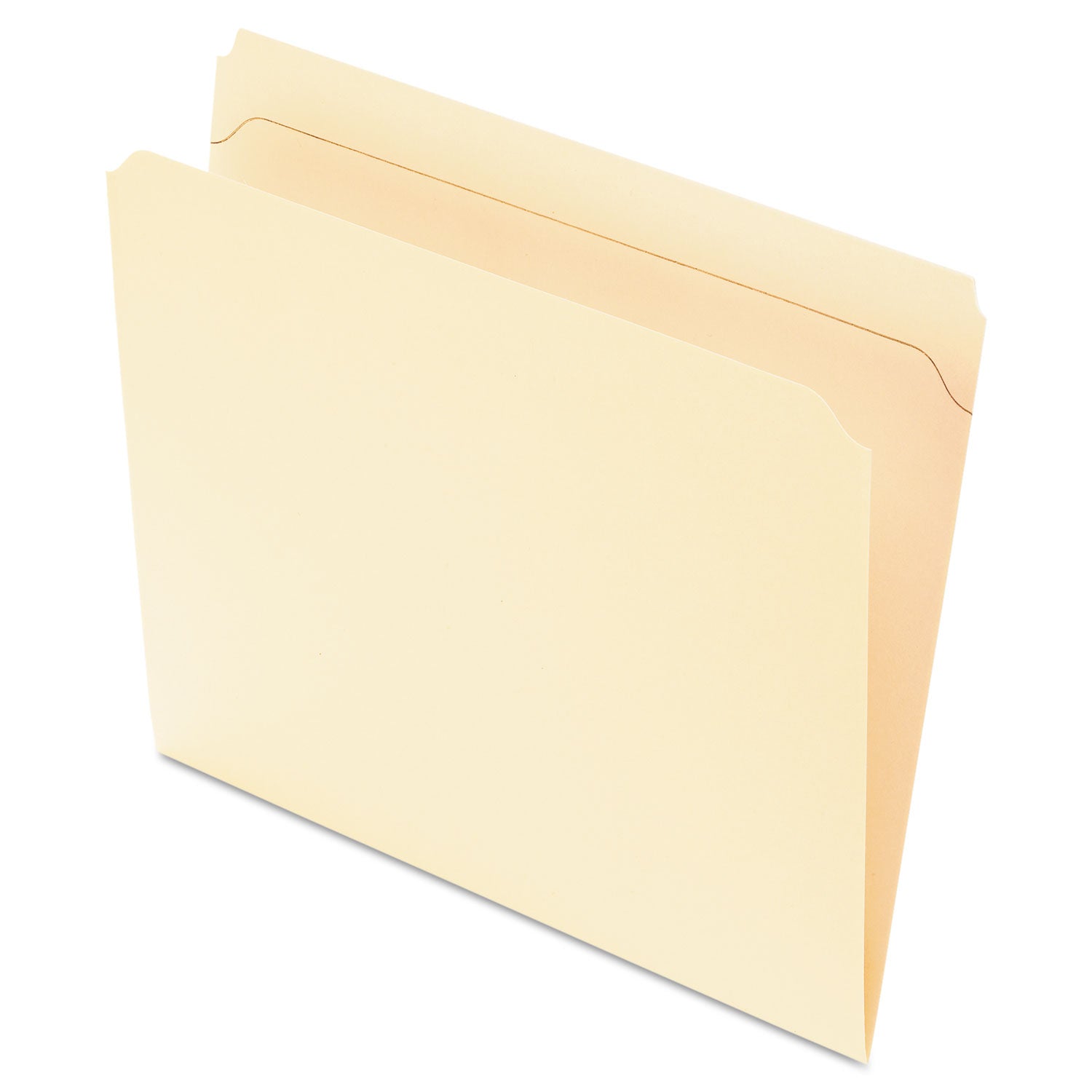Reinforced Top File Folders, Straight Tabs, Letter Size, Manila, 100/Box - 