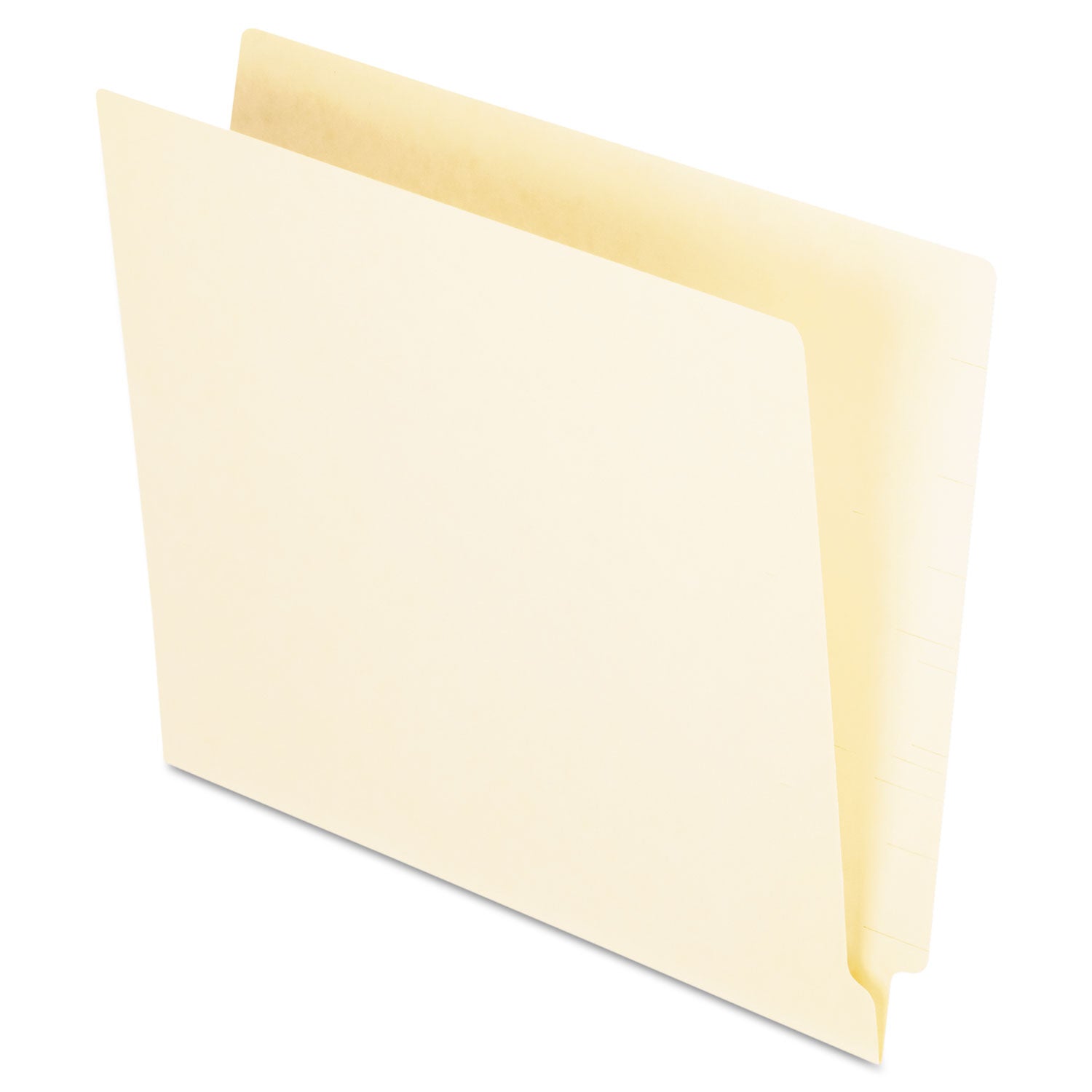 Manila End Tab Folders, 9.5" High Front, Straight 1-Ply Tabs, Letter Size, Manila, 100/Box - 
