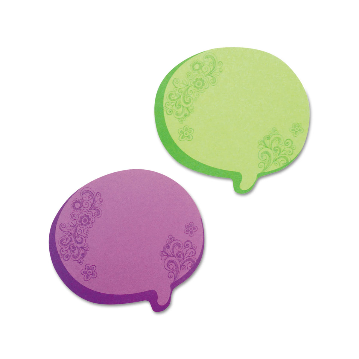 Thought Bubble Notes, Cartoon Thought Bubble Shape, 2.75" x 3", Assorted Colors, 75 Sheets/Pad, 2 Pads/Pack - 