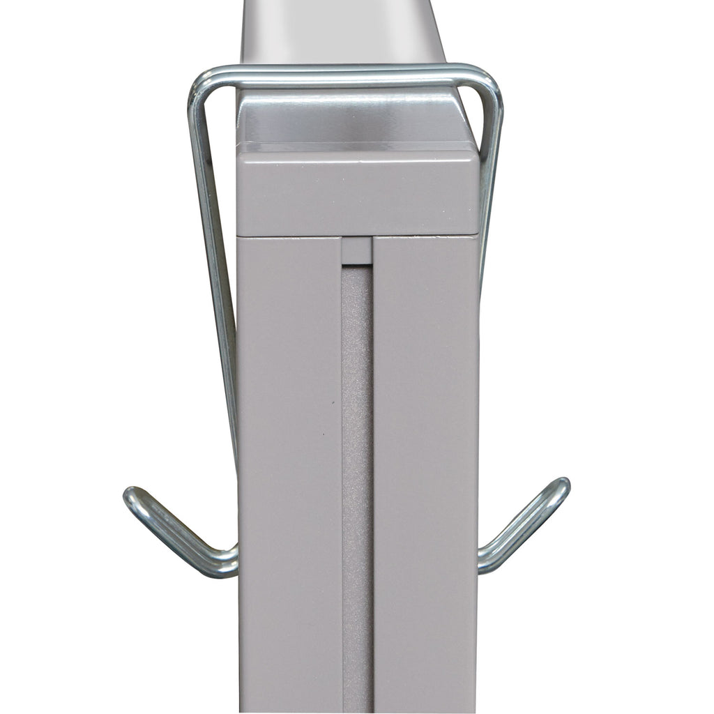 Double Sided Partition Garment Hook, Steel, 0.5 x 3.38 x 4.75, Over-the-Door/Over-the-Panel Mount, Silver, 2/Pack - 