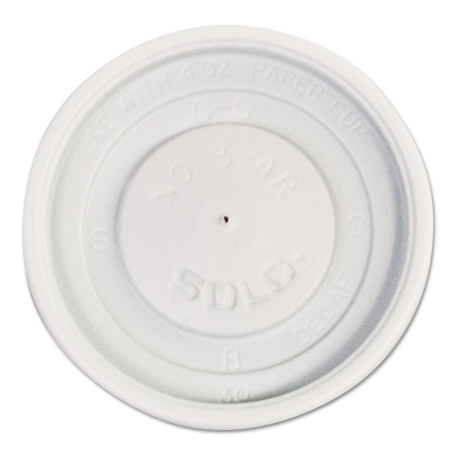 Polystyrene Vented Hot Cup Lids, Fits 4 oz Cups, White, 100/Pack, 10 Packs/Carton - 